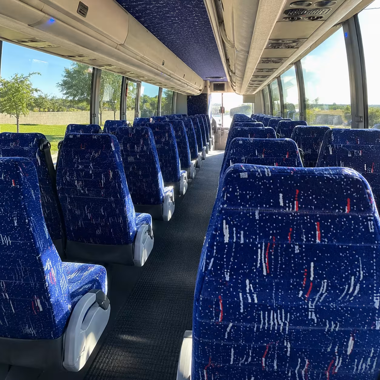 56 passenger charter bus interior
