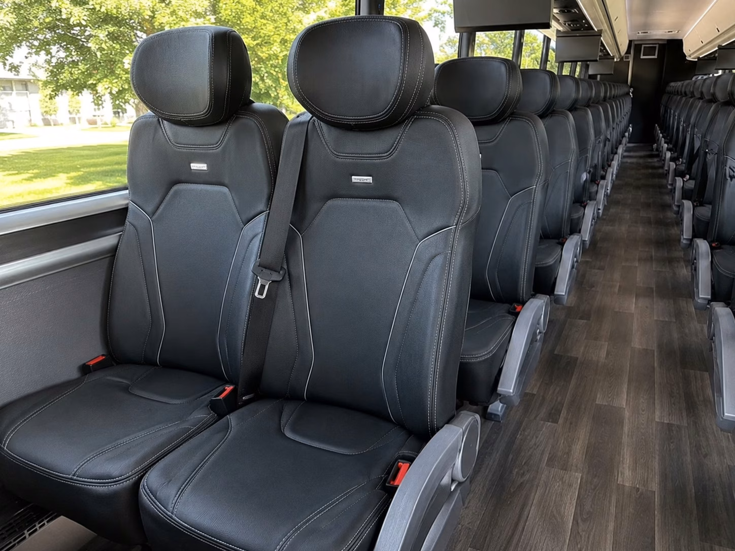 delray beach charter bus interior
