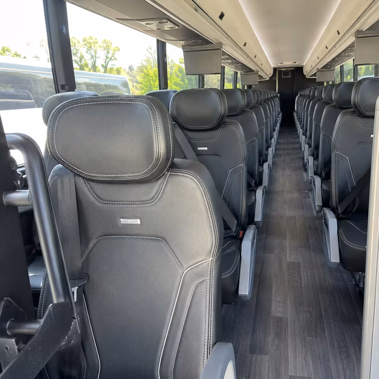 delray beach charter bus rental interior